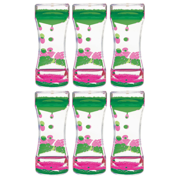 Pink & Green Liquid Motion Bubbler, Pack of 6