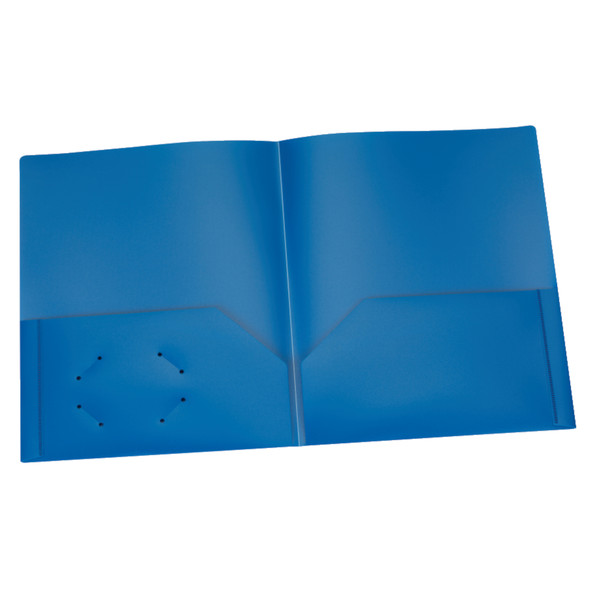 Poly Two Pocket Portfolio, Blue, Pack of 25