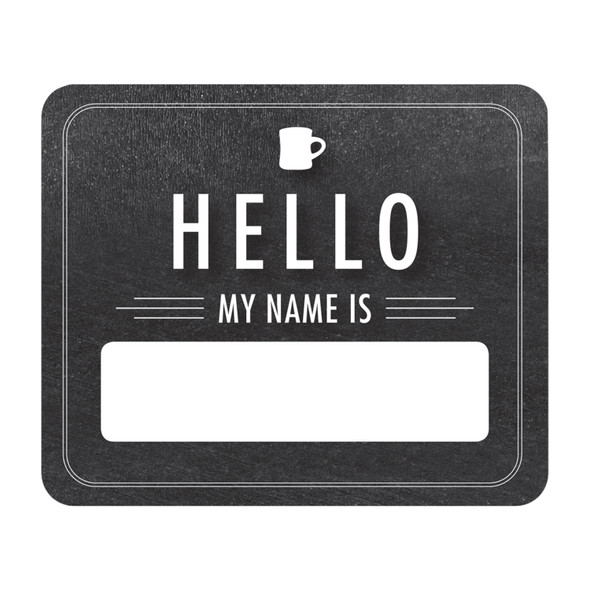 Industrial Cafe Chalkboard Hello Name Tags, Pack of 40