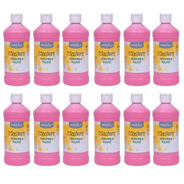 Little Masters Tempera Paint, Pink, 16 oz., Pack of 12