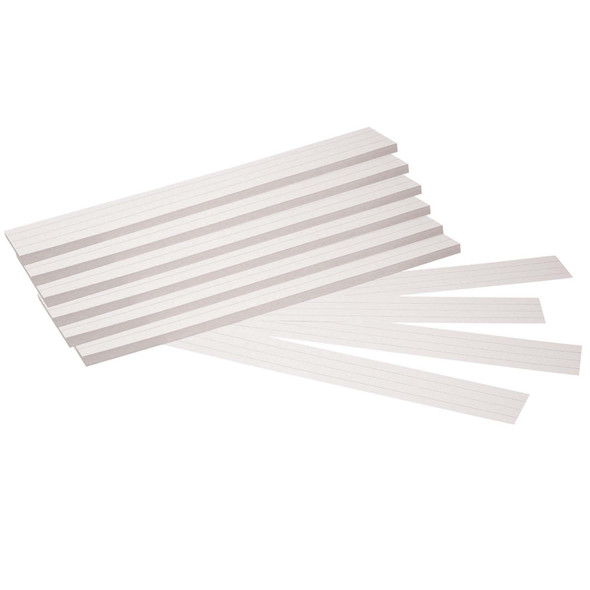Sentence Strips, White, 1-1/2" Ruled, 3" x 24", 100 Strips Per Pack, 6 Packs
