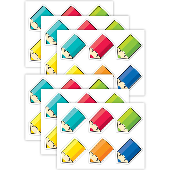 (6 Pk) Colorful Doodle Pencil 3in Cut Outs