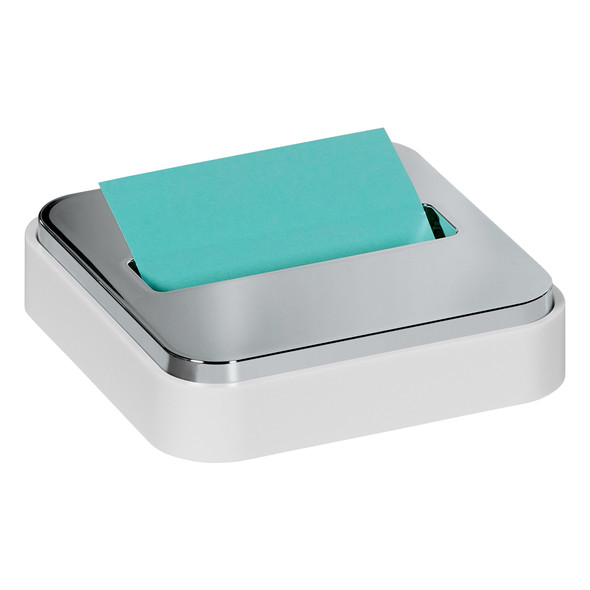Note Dispenser for 3 in x 3 in Notes, White Base with Steel Top