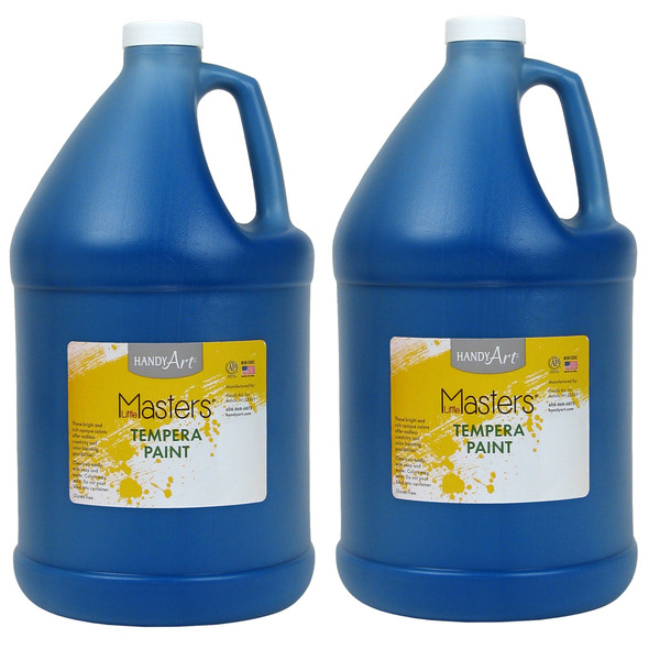 Little Masters Tempera Paint, Blue, Gallon, Pack of 2