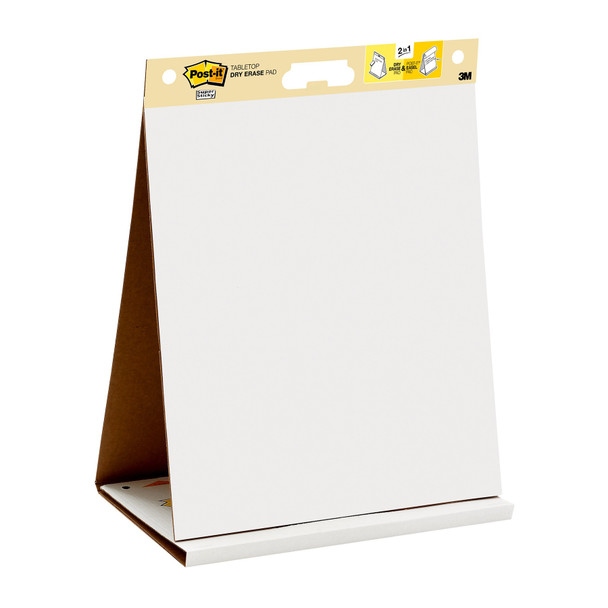 Super Sticky Tabletop Easel Pad with Dry Erase Surface, 20 Sheets, 20" x 23", White