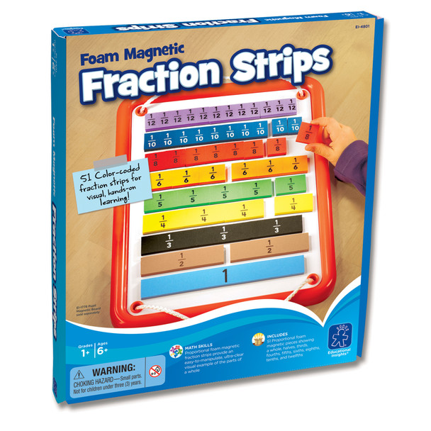 Foam Magnetic Fraction Strips, 51 Pieces - EI-4801
