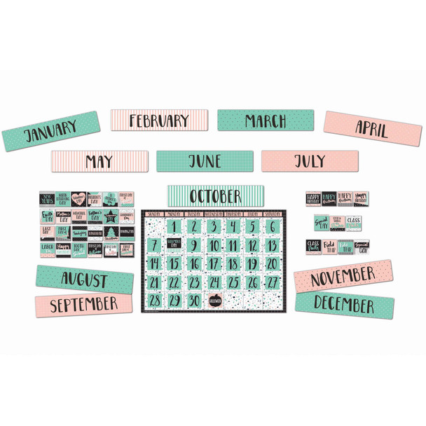 Simply Sassy Calendar Bulletin Board Set, 83 Pieces - EU-847088