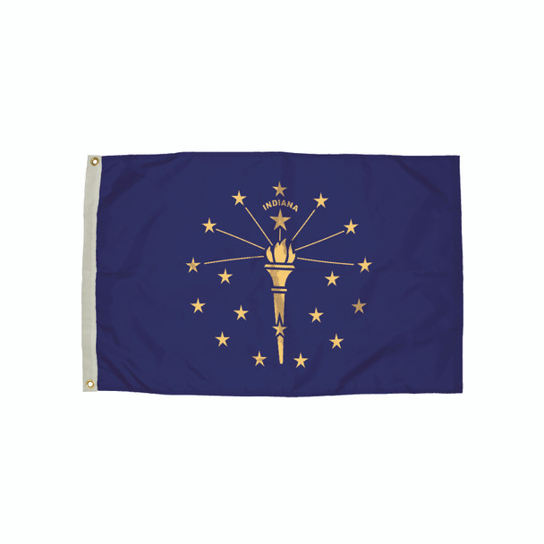 Durawavez Nylon Outdoor Flag with Heading & Grommets, Indiana, 3ft x 5ft - FZ-2132051