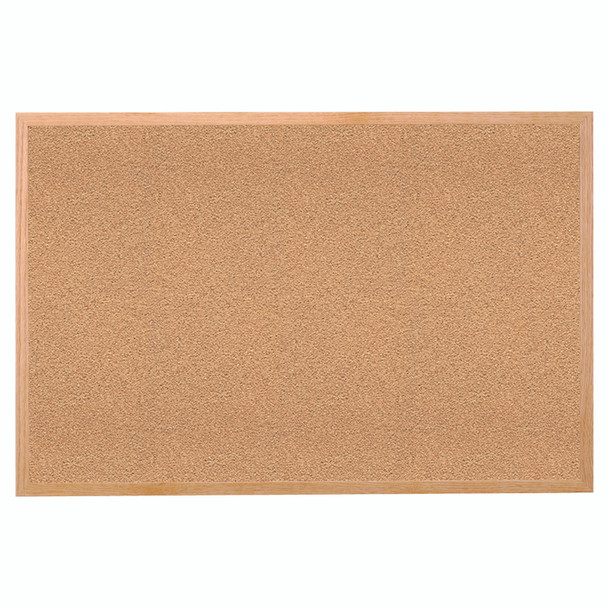 Natural Cork Bulletin Board with Wood Frame, 18"H x 24"W - GH-14181