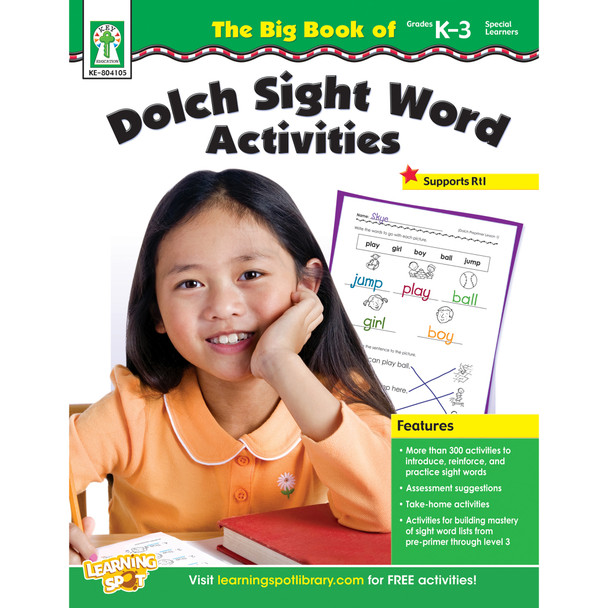 The Big Book of Dolch Sight Word Activities Resource Book, Grade K-3, Paperback - KE-804105