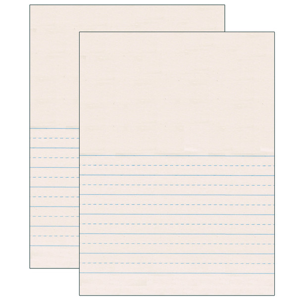 Newsprint Handwriting Paper, Picture Story, 7/8" x 7/16" Ruled Short, 9" x 12", 500 Sheets Per Pack, 2 Packs - PAC2650-2