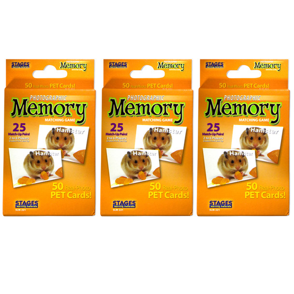 Pets Photographic Memory Matching Game, Pack of 3 - SLM221-3