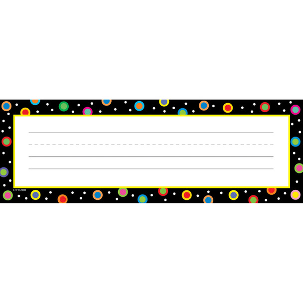 Dots on Black Name Plates, 36 Per Pack, 6 Packs - CTP4499-6