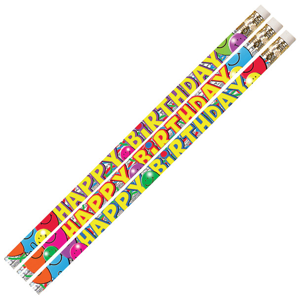 Birthday Bash Motivational/Fun Pencils, 12 Per Pack, 12 Packs - MUS2214D-12