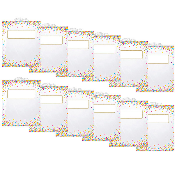 Hanging Confetti Pattern Storage/Book Bag, 10.5" x 12.5", 6 Per Pack, 2 Packs - ASH10566-2