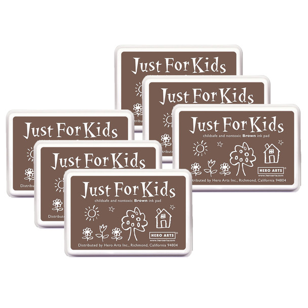 Just for Kids Ink Pad, Brown, Pack of 6