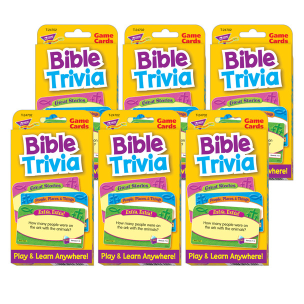 Bible Trivia Challenge Cards, Pack of 6