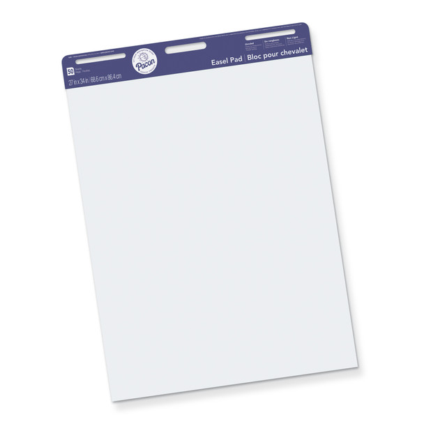 Easel Pad, Non-Adhesive, White, Unruled 27" x 34", 50 Sheets