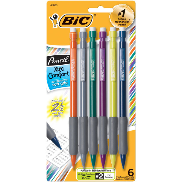 Xtra-Comfort Mechanical Pencil, 0.7mm Medium Point, 6 Per Pack, 6 Packs