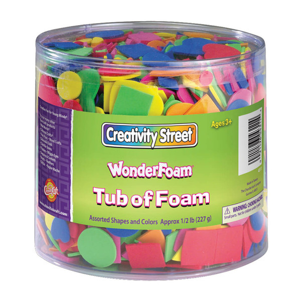 WonderFoam Craft Tub, Foam Shapes, Assorted Sizes, 1/2 lb. Per Tub, 2 Tubs