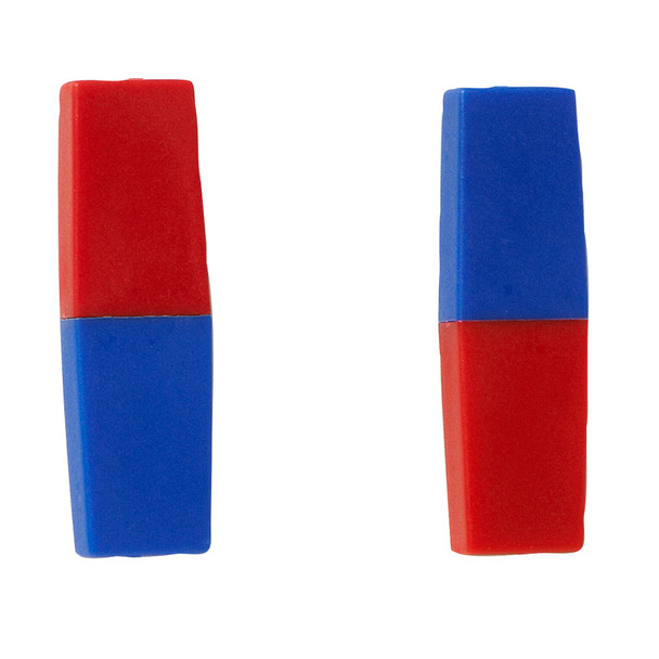 North/South Bar Magnets 3", Red/Blue Poles, 2 Per Pack, 6 Packs - DO-712BN