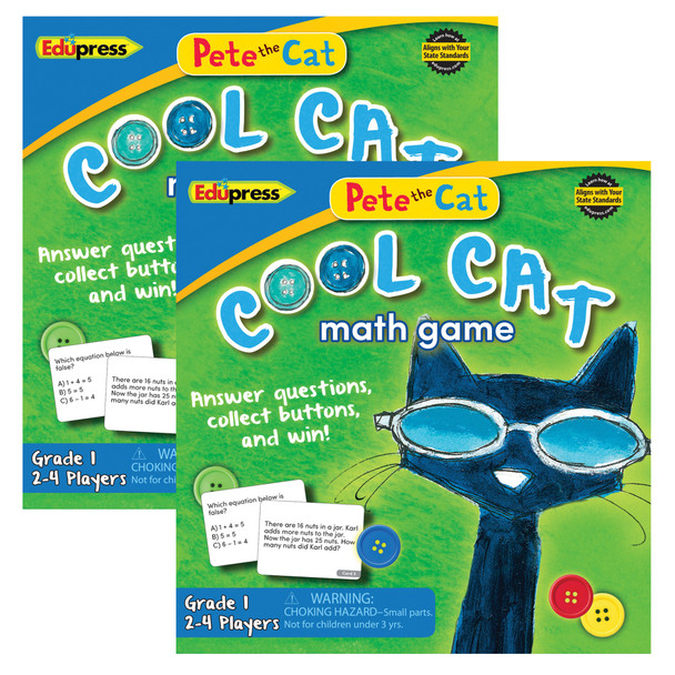 Pete the Cat Cool Cat Math Game, Grade 1, Pack of 2 - EP-3531BN