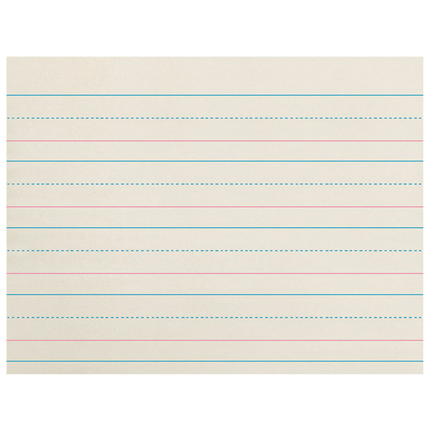Newsprint Handwriting Paper, Dotted Midline, Grades Pre-K & K, 1-1/8" x 9/16" x 9/16" Ruled Long, 10-1/2" x 8", 500 Sheets Per Pack, 3 Packs - PACZP2610BN