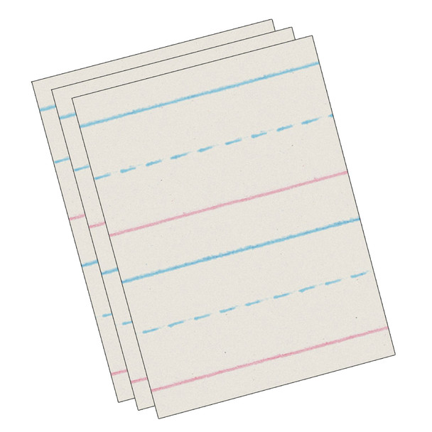 Newsprint Handwriting Paper, Dotted Midline, Grade 1, 5/8" x 5/16" x 5/16" Ruled Long, 10-1/2" x 8", 500 Sheets Per Pack, 3 Packs - PACZP2611BN