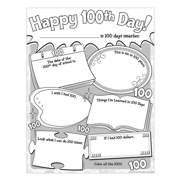 Happy 100th Day Poster Pack, 32 Per Pack, 2 Packs