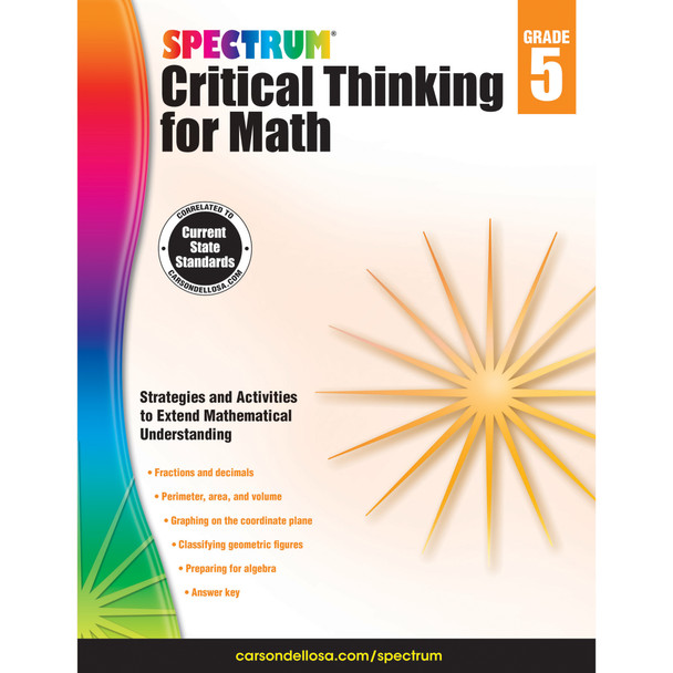 Critical Thinking for Math Workbook, Grade 5, Paperback - CD-705117