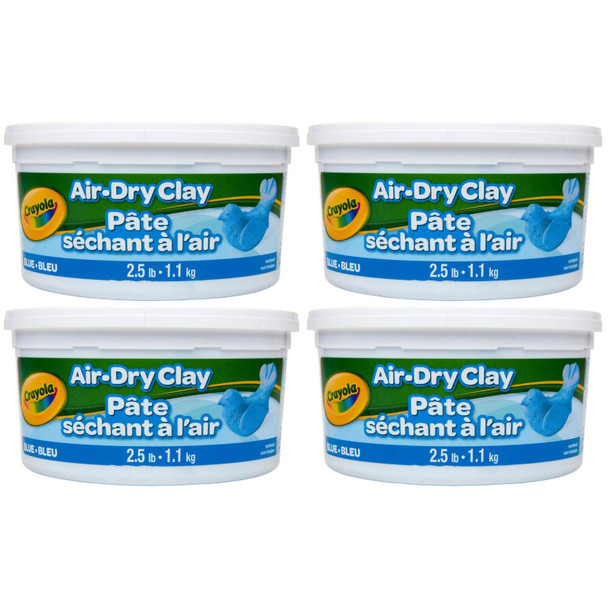 Air Dry Clay, 2.5lb Tub, Blue, Pack of 4