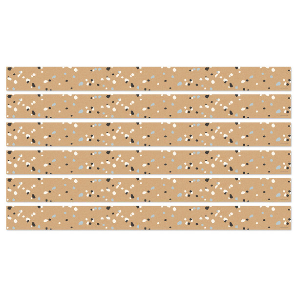 We Belong Speckled Kraft Paper Straight Borders Per Pack, 36 Feet Per Pack, 6 Packs