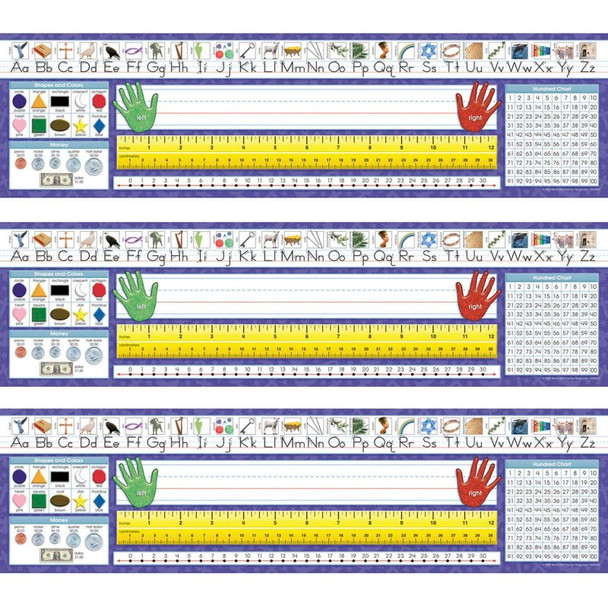 Christian Primary Traditional Manuscript Desk Plates, 36 Per Pack, 3 Packs
