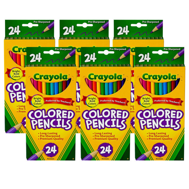 Crayola Colored Pencils, 24 Per Box, 6 Boxes