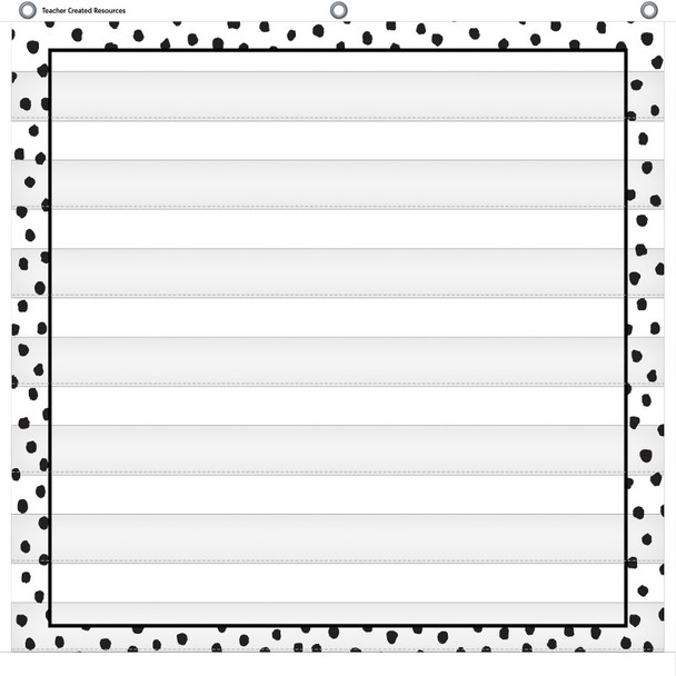 Black Painted Dots on White 7 Pocket Chart, 28" x 28"
