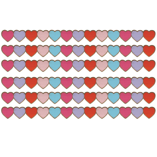 Home Sweet Classroom Hearts Die-Cut Border Trim, 35 Feet Per Pack, 6 Packs