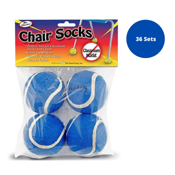 Chair Socks, Blue, 4 Per Set, 36 Sets