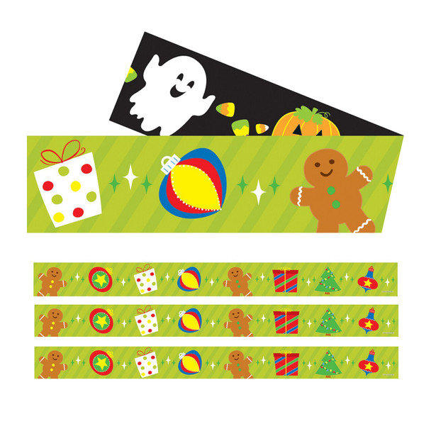 Halloween/Holiday Two-Sided Straight Borders, 36 Feet Per Pack, 3 Packs
