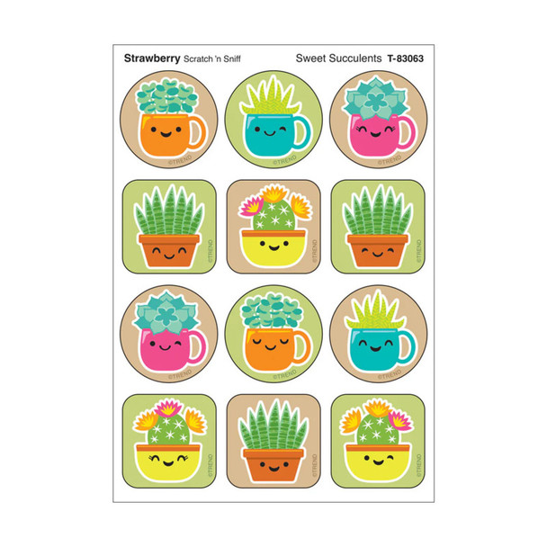 Sweet Succulents, Strawberry Scent Scratch 'n Sniff Stinky Stickers®, Pack of 48 Sweet Succulents, Strawberry Scent Scratch 'n Sniff Stinky Stickers®, Pack of 48