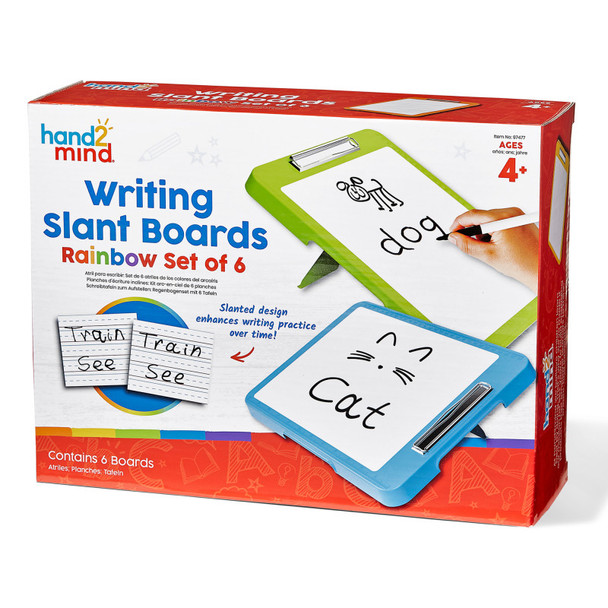Writing Slant Boards, Rainbow, Set of 6 Writing Slant Boards, Rainbow, Set of 6