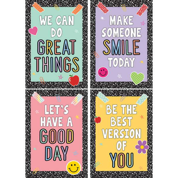Cool for School Positive Posters, Set of 4
