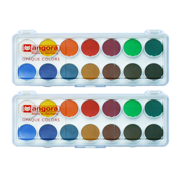 14-Pan Opaque Watercolor General Set Per Set, 2 Sets