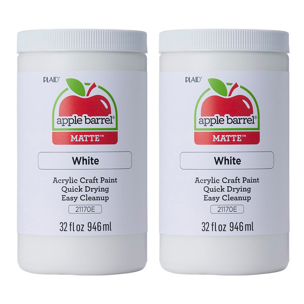 Acrylic Paint Matte, 32oz., White, Pack of 2