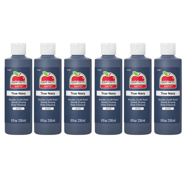 Acrylic Paint Matte, 8oz., True Navy, Pack of 6