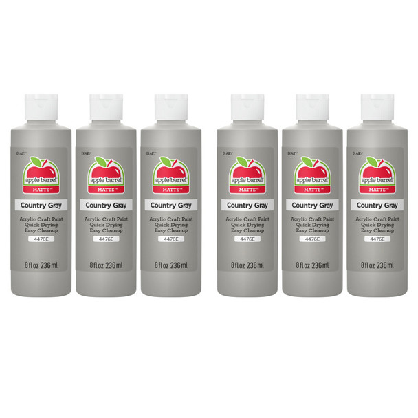 Acrylic Paint Matte, 8oz., Country Gray, Pack of 6