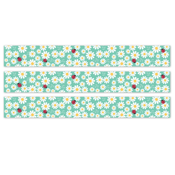 Core Decor Daisy Bug EZ Border, Bulletin Board Border, 48 Feet Per Pack, 3 Packs