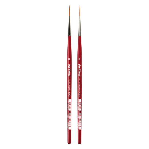 COSMOTOP-SPIN Rigger Brush, Synthetic, Acrylic & Watercolor, Pointed Liner, Series 5880, Size 0, Pack of 2