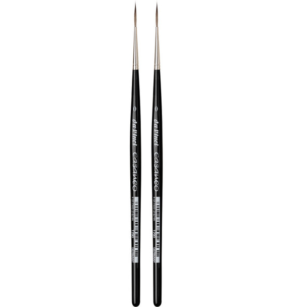 CASANEO Rigger, Extra Soft Synthetics, Watercolor & Acrylic, Liner, Series 1290, Size 0, Pack of 2