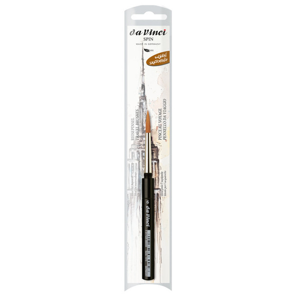 COSMOTOP-SPIN Pocket Travel Brush, Synthetic, Watercolor, Round, Series 1573, Size 6