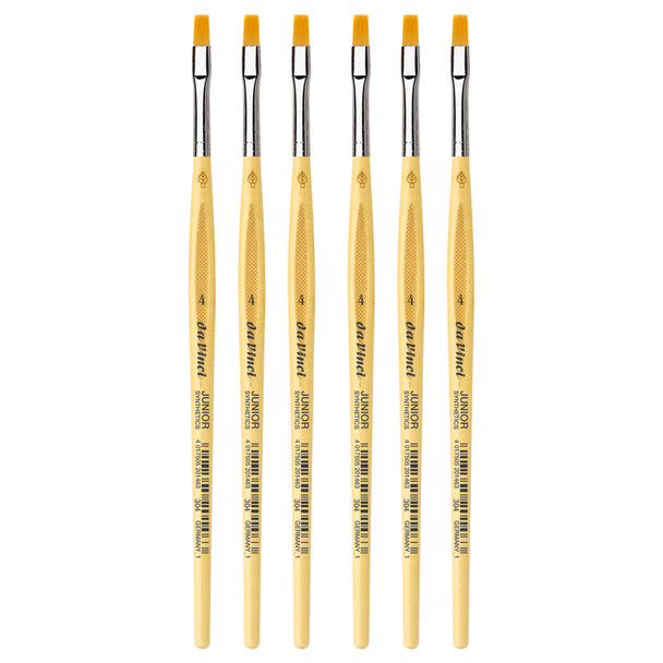 JUNIOR Synthetics Student Brush, Synthetic, Tempera, Round, Series 304, Size 4, Pack of 6
